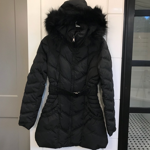 bebe long puffer coat